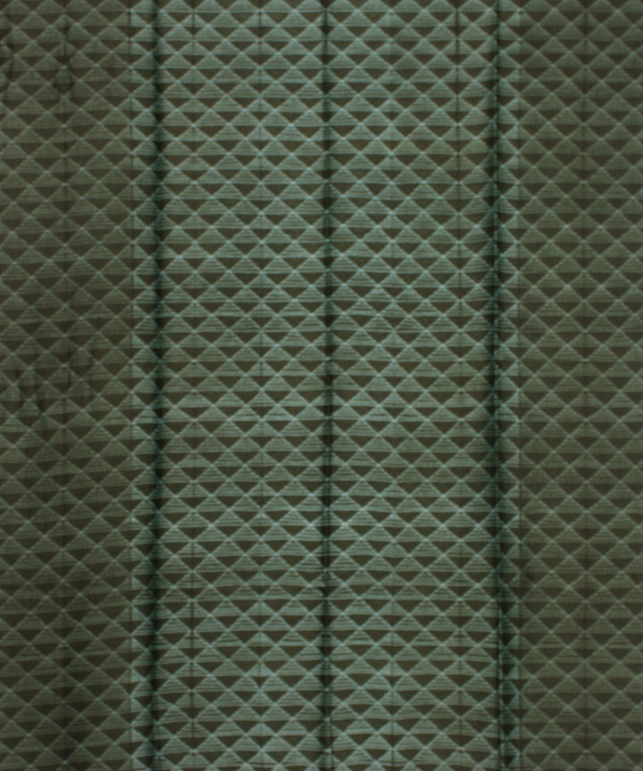 Dark green offwhite cotton silk shibori handloom kurta material