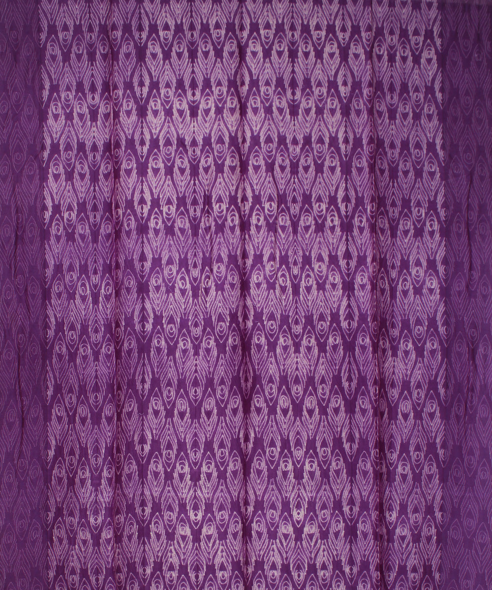Purple offwhite handloom cotton silk kurta shibori material