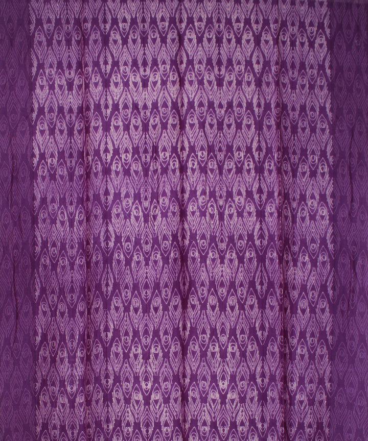 Purple offwhite handloom cotton silk kurta shibori material