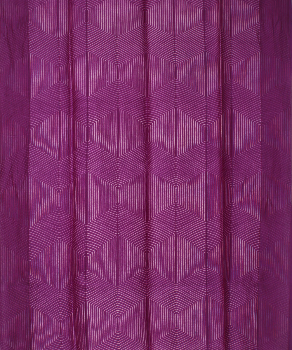 Purple offwhite cotton handloom silk shibori kurta material