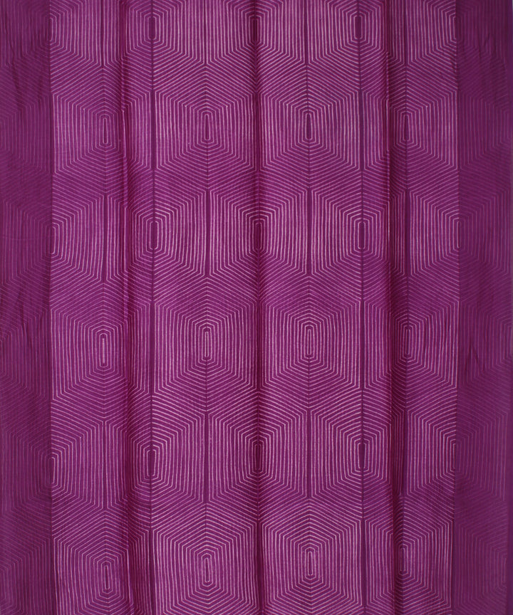 Purple offwhite cotton handloom silk shibori kurta material