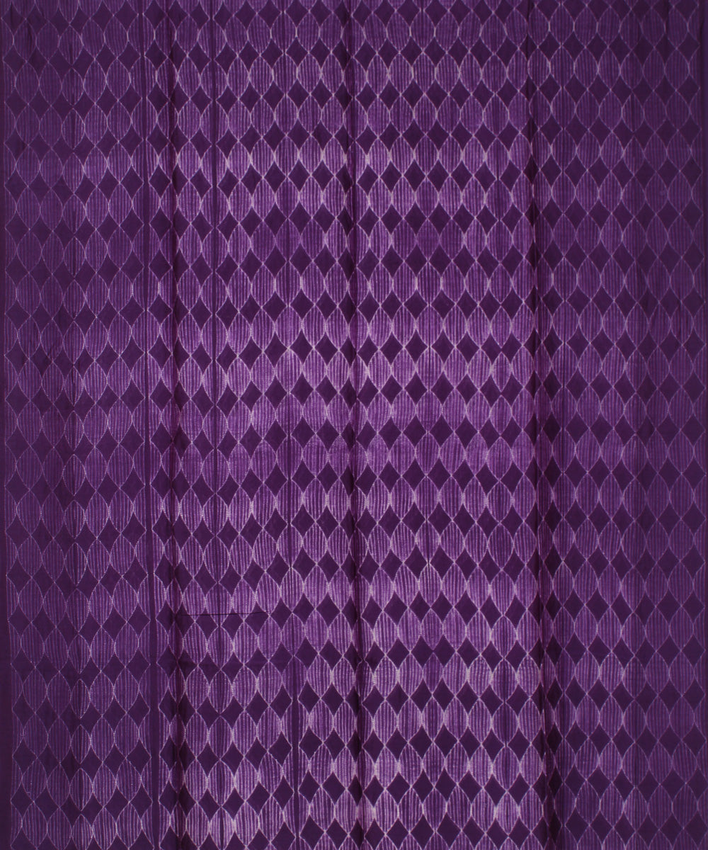Purple offwhite handloom cotton silk shibori kurta material