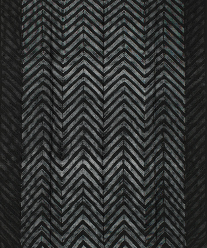 Black offwhite handloom cotton silk kurta shibori material