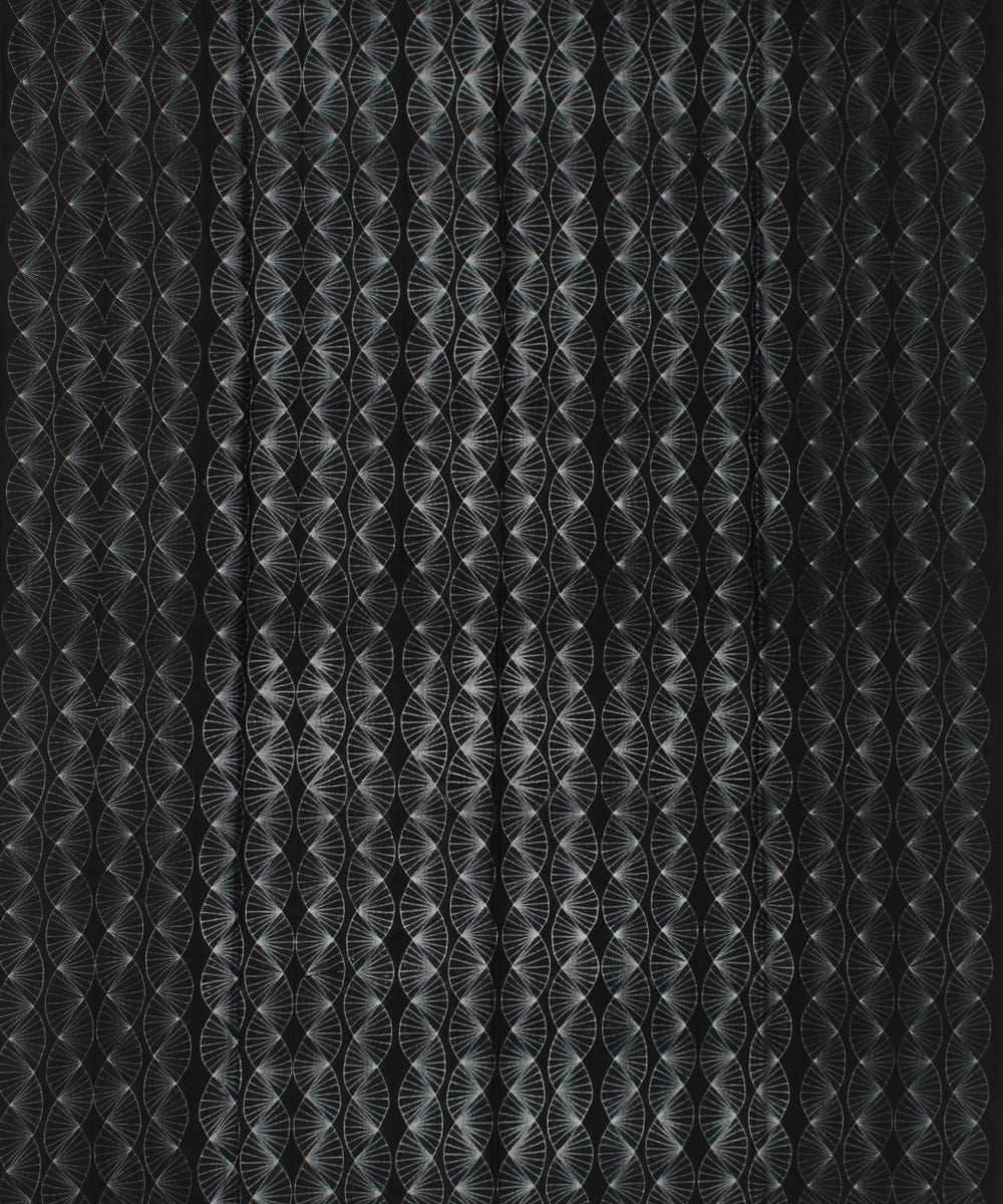 Black offwhite handloom cotton silk shibori kurta material