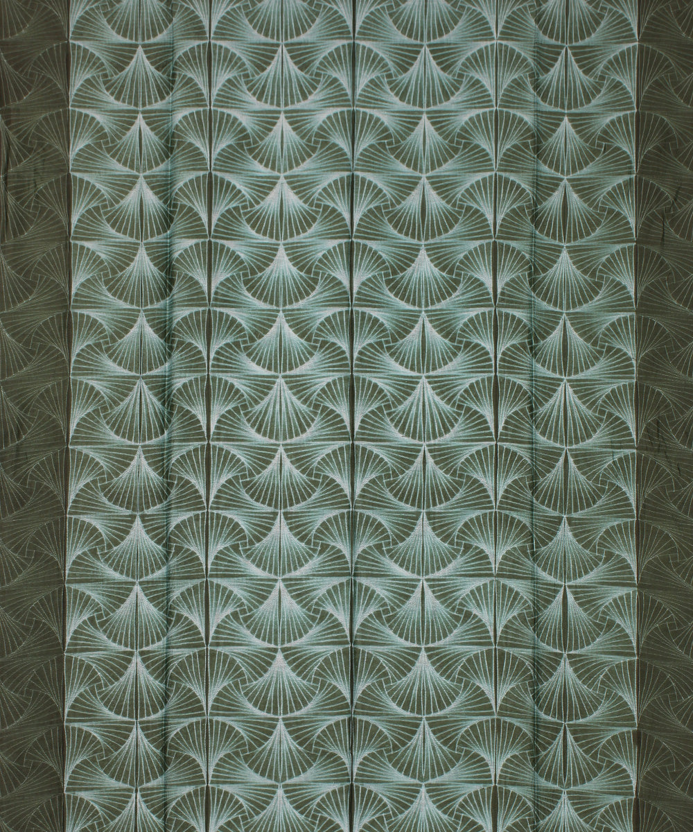 Olive green offwhite handloom cotton silk shibori kurta material