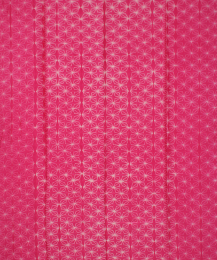 Pink offwhite handloom cotton silk shibori kurta material