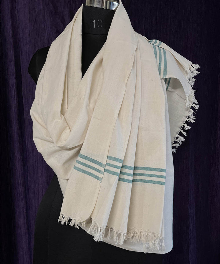 Grey offwhite cotton handwoven stole