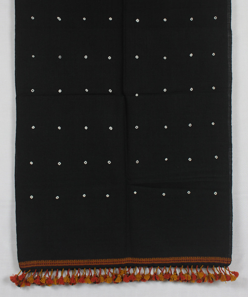 Multicolor yellow handloom wool bhujodi stole