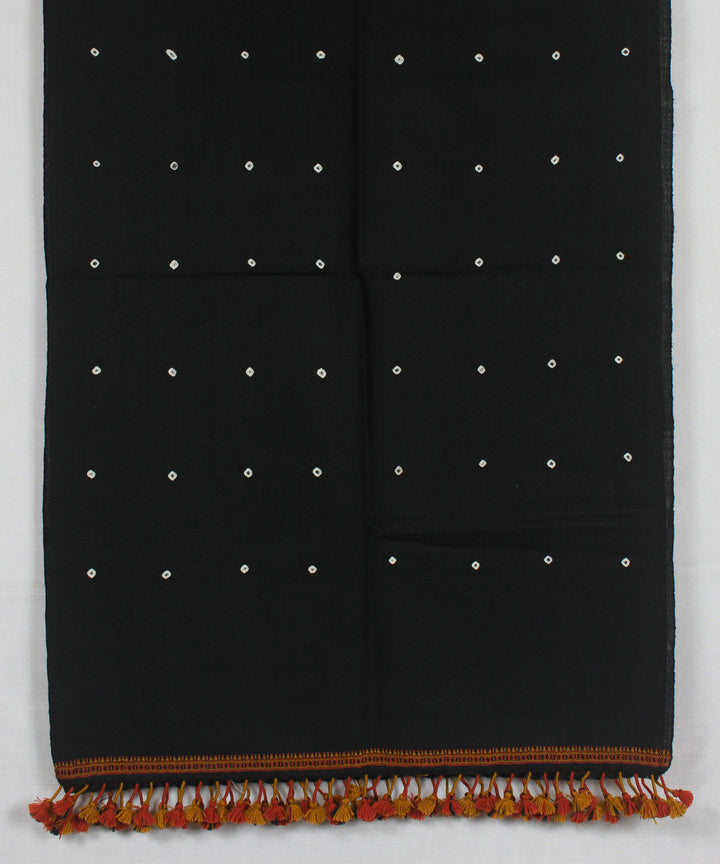 Multicolor yellow handloom wool bhujodi stole