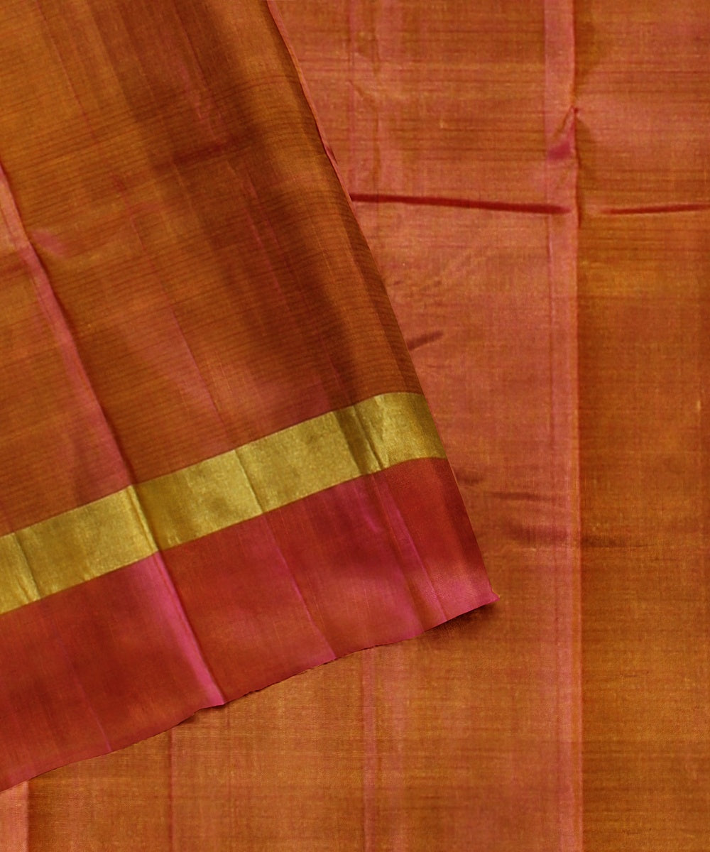 Olive green pink handwoven molkalmuru silk saree