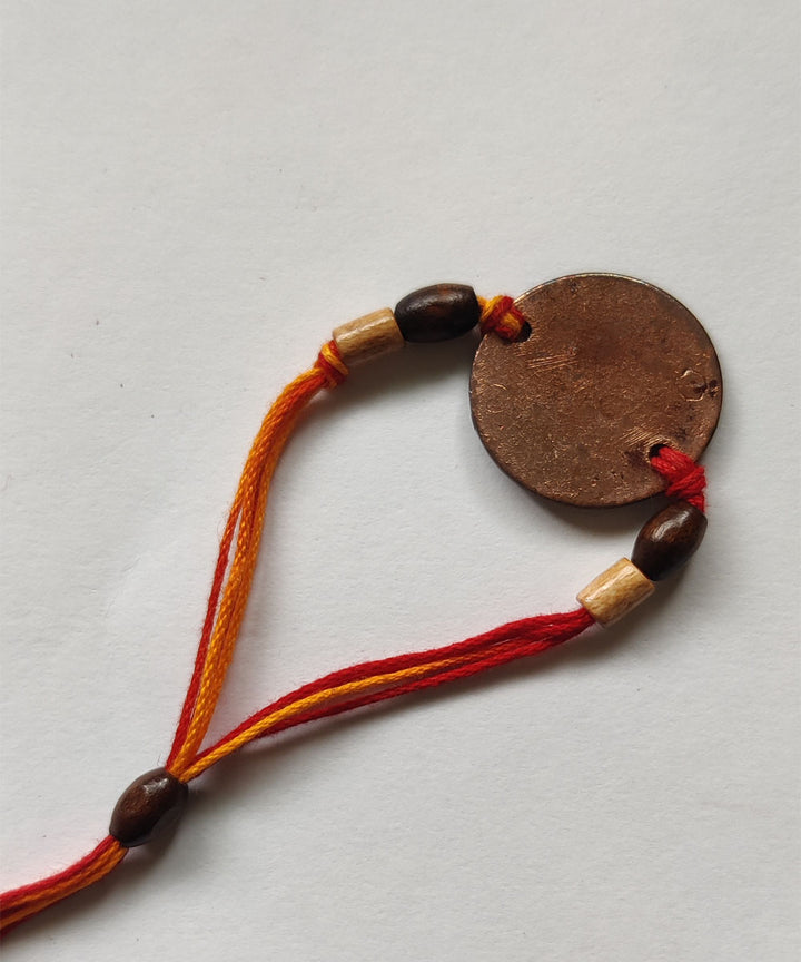 Dark blue copper handmade enamelling rakhi