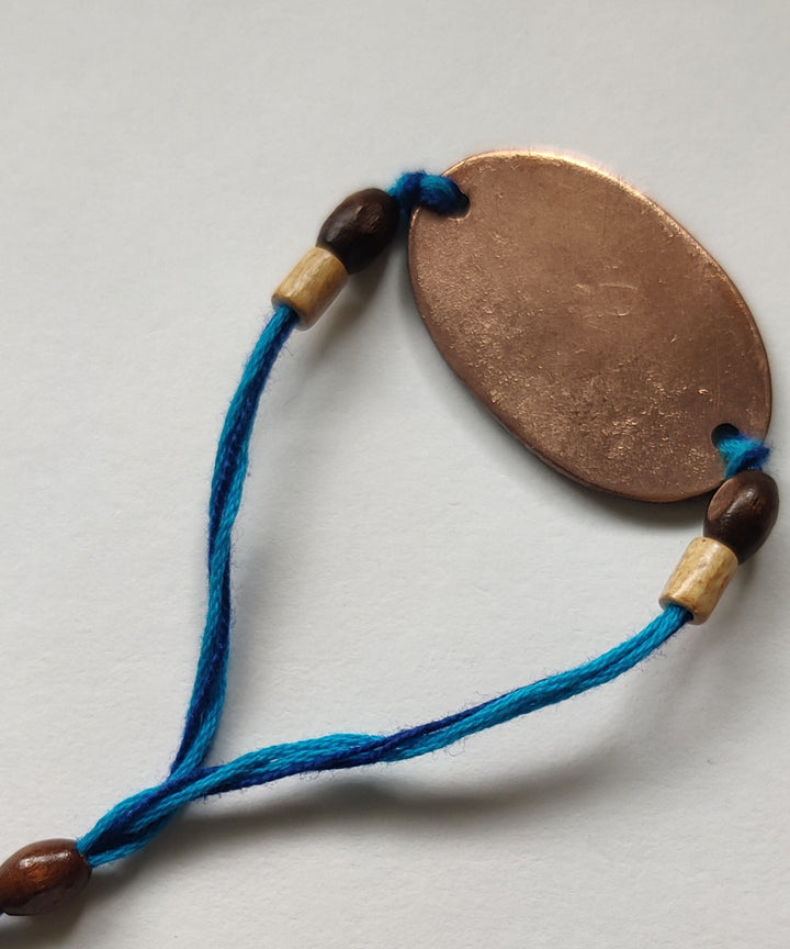 Blue dark handmade enamelling rakhi