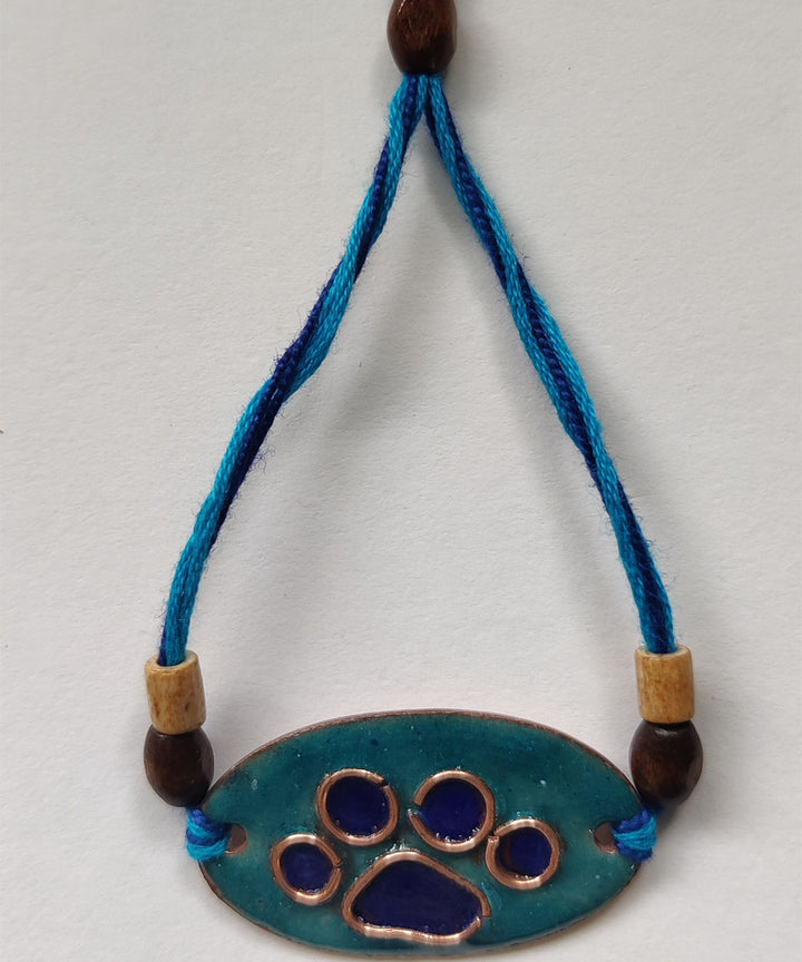 Blue dark handmade enamelling rakhi