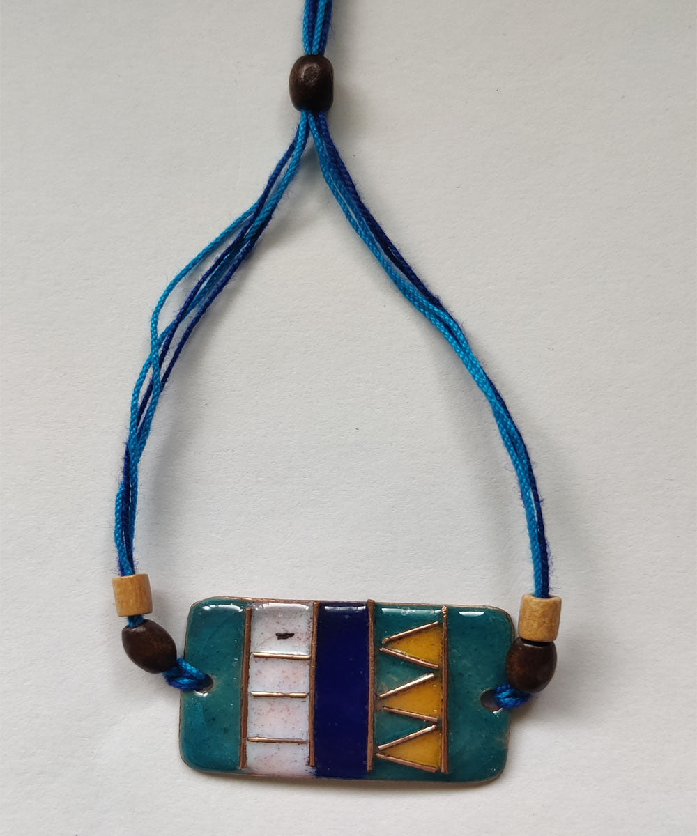 Blue copper hand made enamelling rakhi
