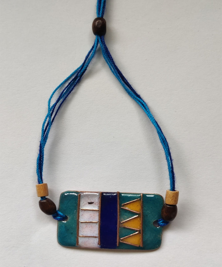Blue copper hand made enamelling rakhi