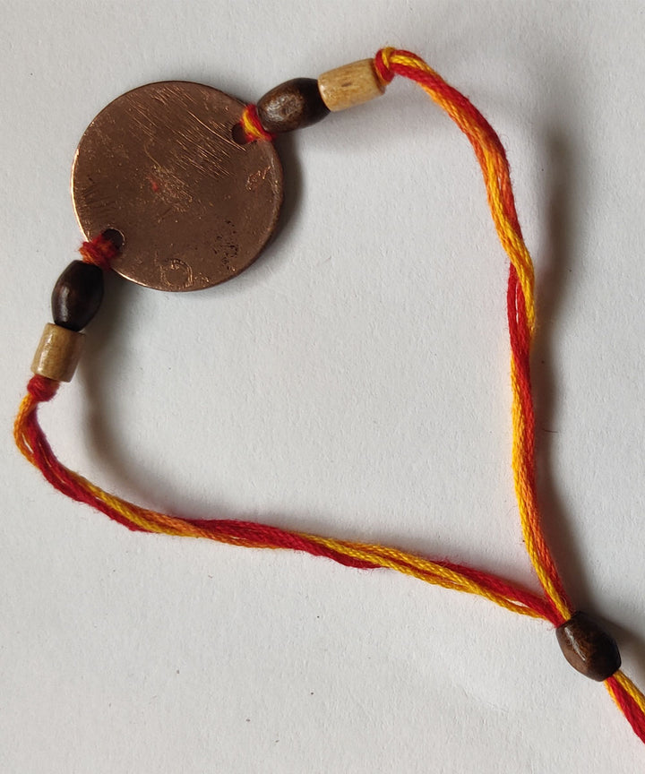 Blue copper hand craft enamelling rakhi