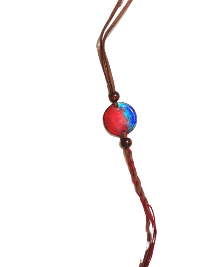 Red copper handmade enamelling rakhi