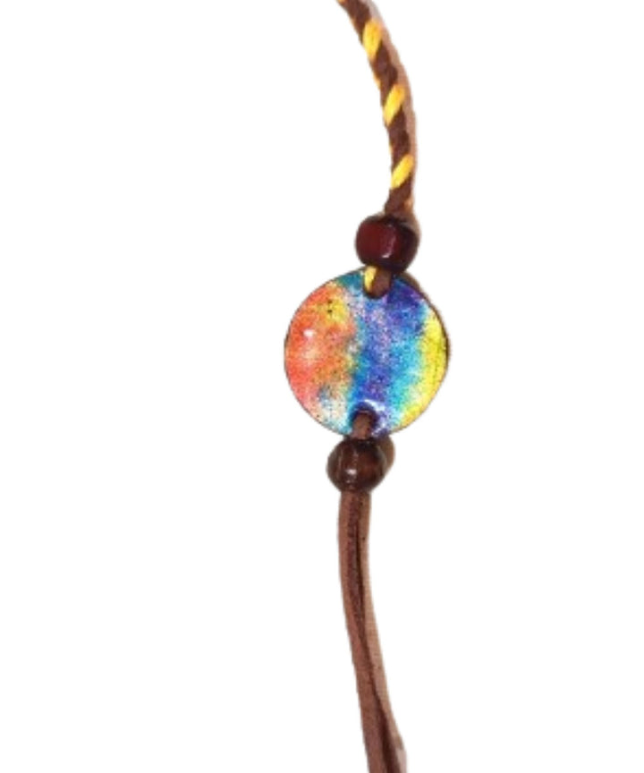 Multicolour handmade copper enamelling rakhi