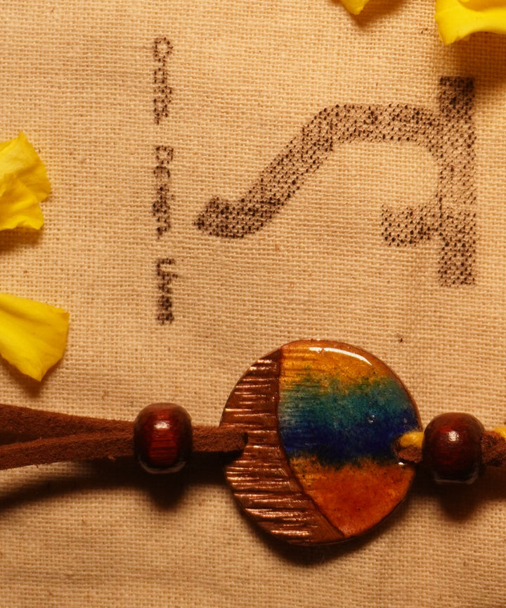 Multicolour copper handmade enamelling rakhi