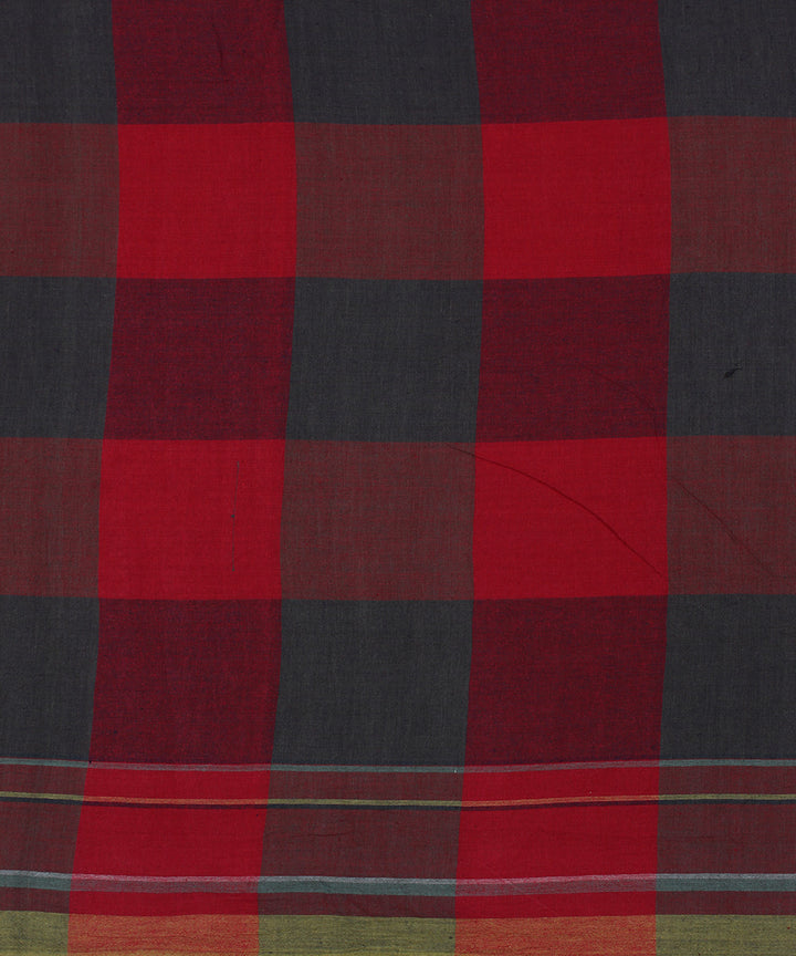 Red blue handwoven bengal cotton checks fabric