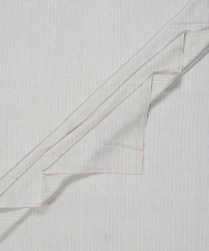 White dim grey stripes handwoven bengal cotton fabric
