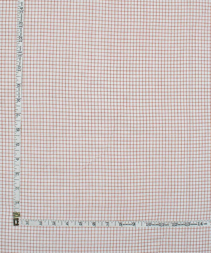 White red checks handwoven bengal cotton fabric