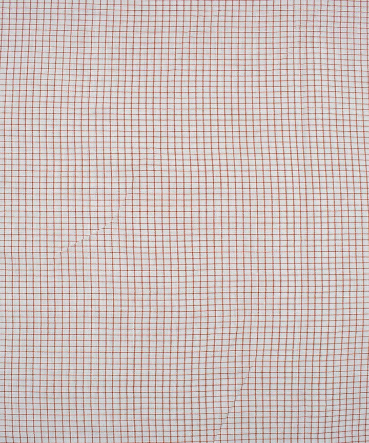 White red checks handwoven bengal cotton fabric
