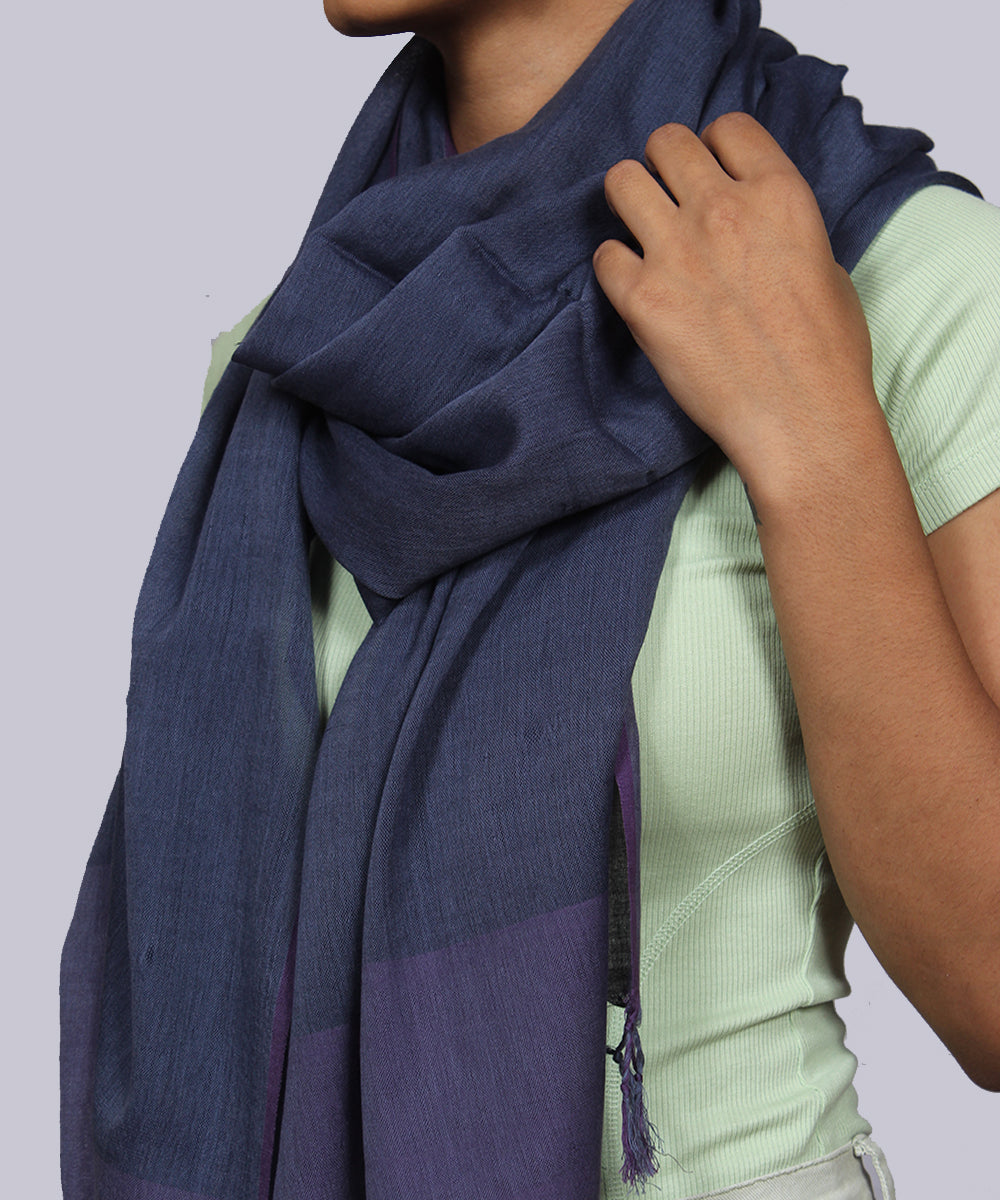 Dark purple handwoven cotton stole