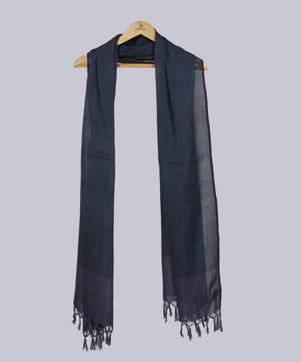 Dark purple handwoven cotton stole