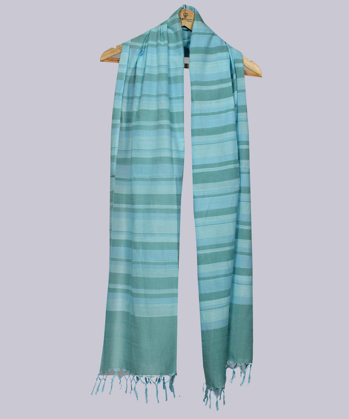 Skyblue handwoven cotton stripes stole
