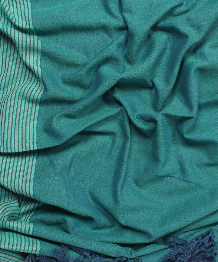 Blue purple handwoven cotton stripes stole