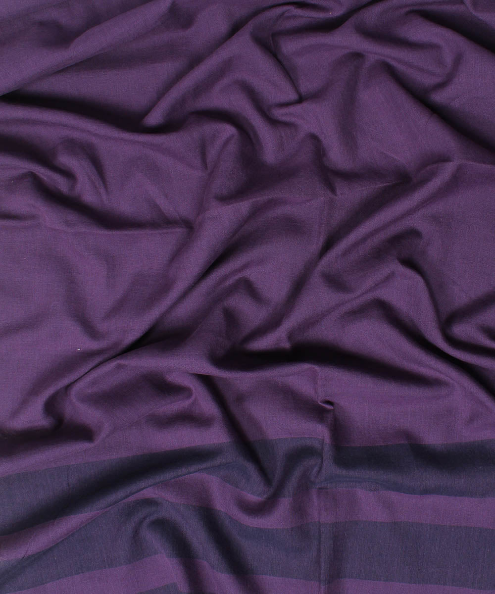 Purple handwoven cotton stripes stole