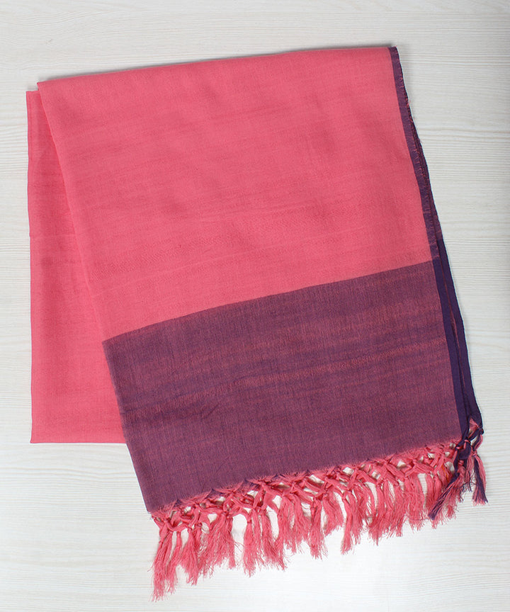 Pink purple handwoven cotton stripes stole