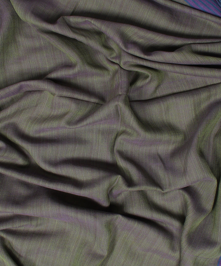 Olive purple handwoven cotton stripes stole