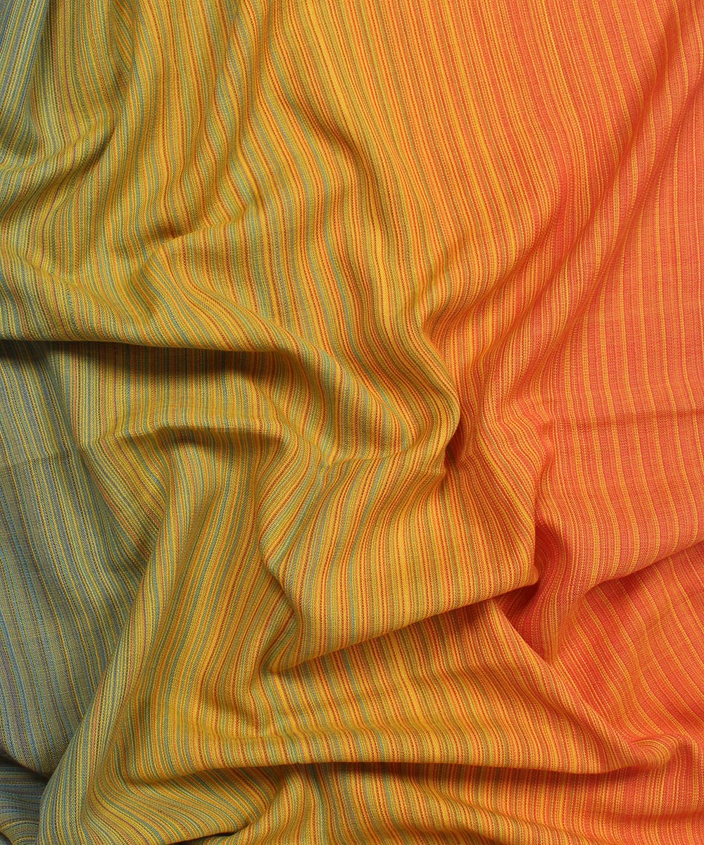 Multicolor handwoven cotton stripes stole
