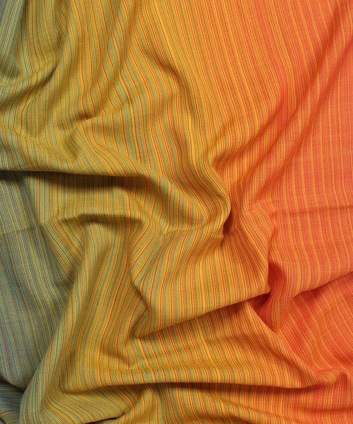 Multicolor handwoven cotton stripes stole
