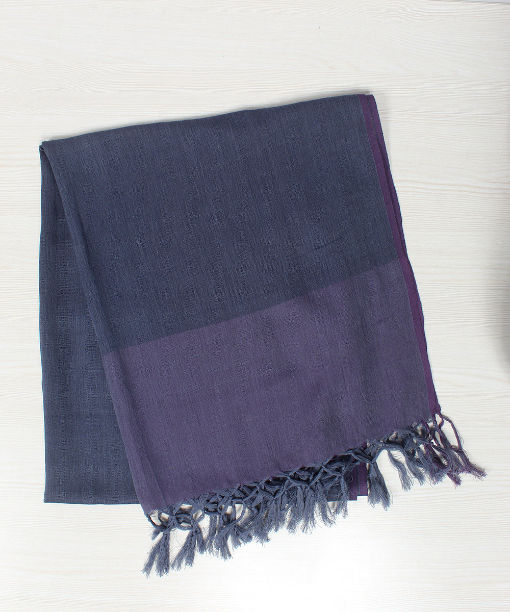 Dark purple handwoven cotton stole