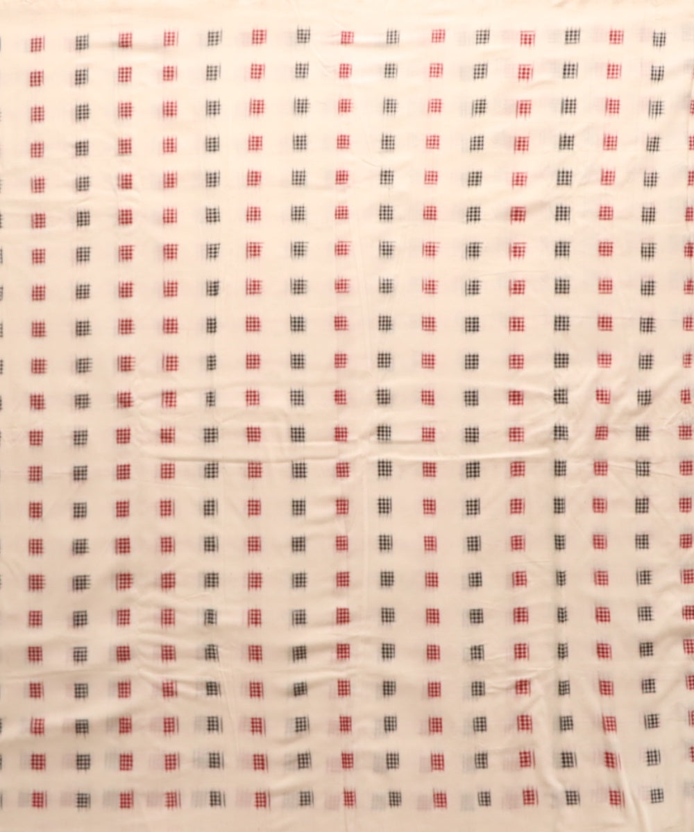 White black red cotton handloom sambalpuri fabric