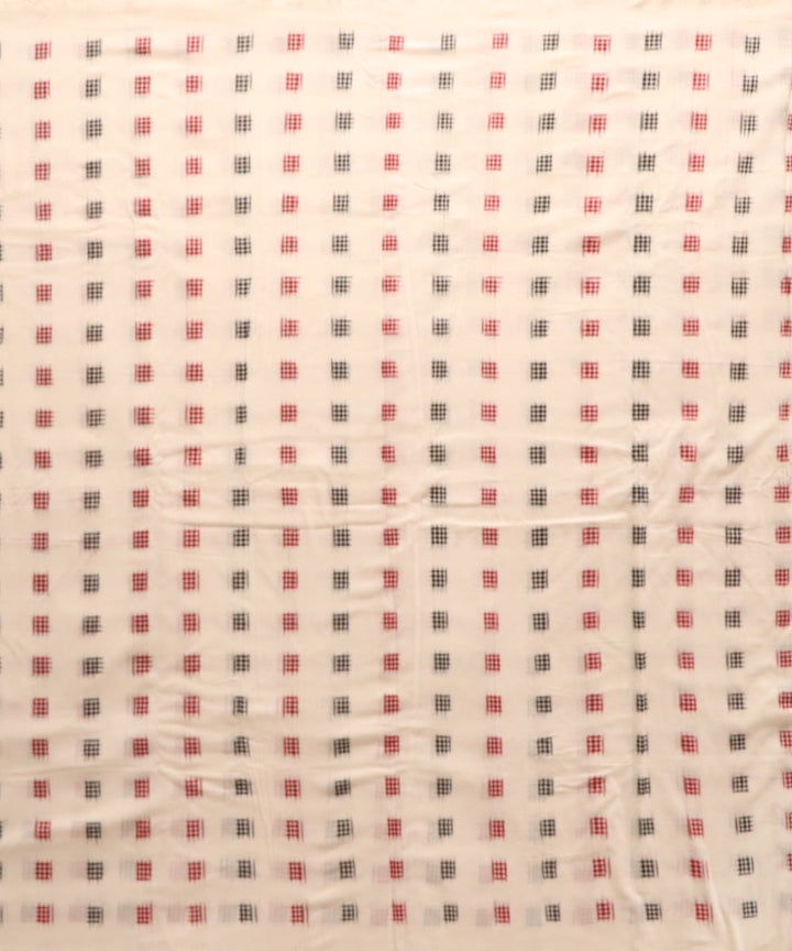 White black red cotton handloom sambalpuri fabric