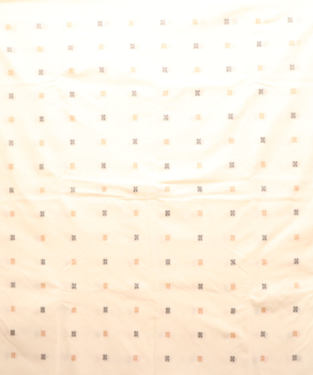 White multicolour cotton handloom sonepur fabric
