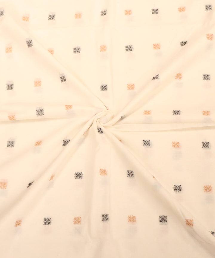 White multicolour cotton handloom sonepur fabric