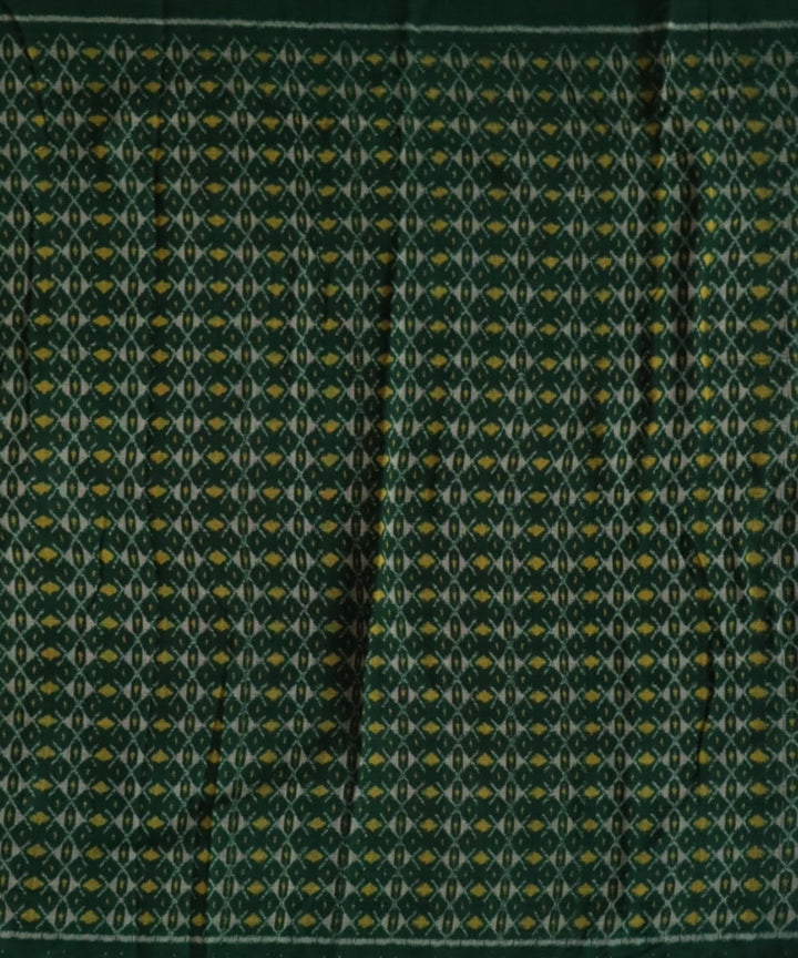 Dark green grey mustard cotton handloom sambalpuri fabric
