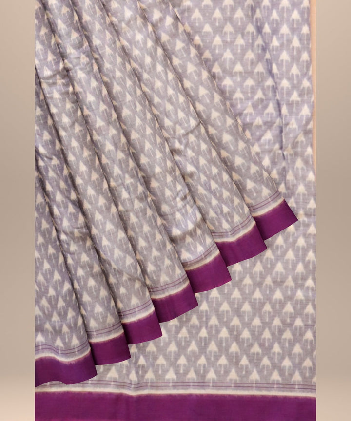 Grey purple cotton handloom sambalpuri fabric