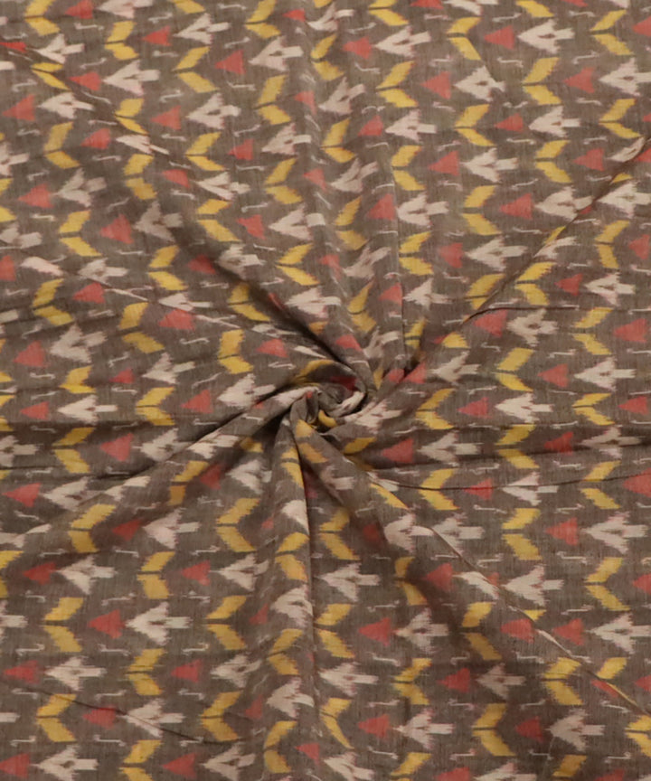 Grey maroon cotton handloom sambalpuri fabric