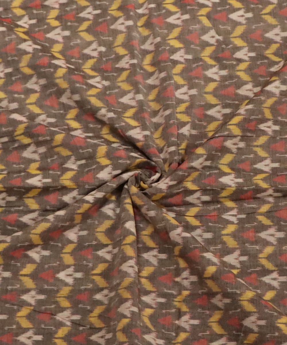 Grey maroon cotton handloom sambalpuri fabric