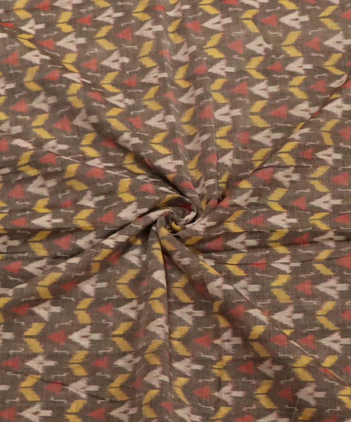 Grey maroon cotton handloom sambalpuri fabric