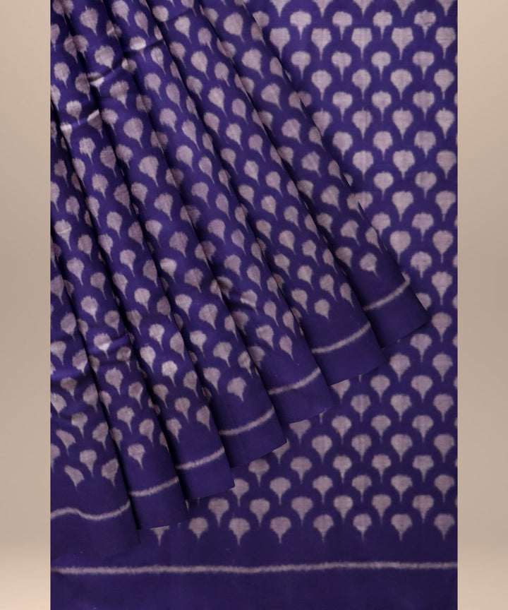 Navy blue gray cotton handloom sambalpuri fabric