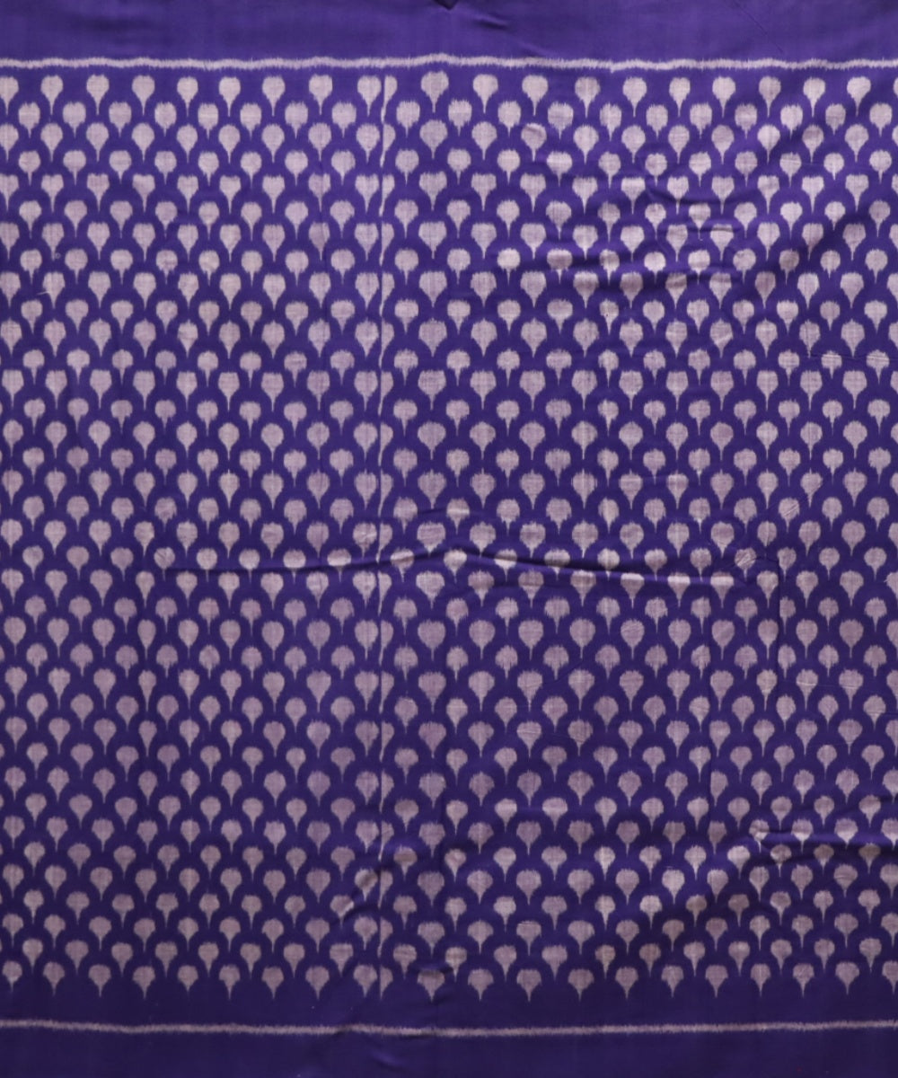 Navy blue gray cotton handloom sambalpuri fabric
