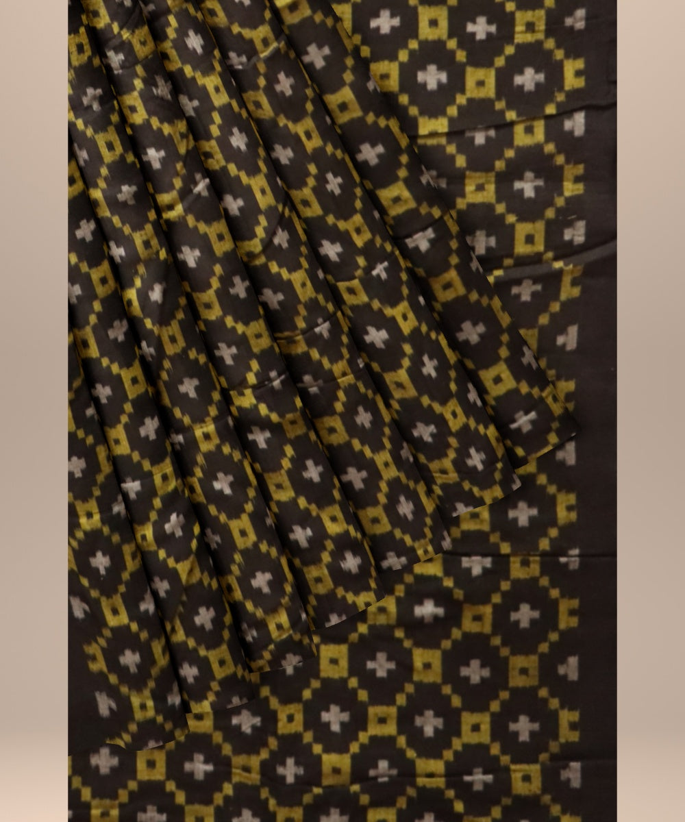 Black yellow &amp; gray cotton handloom sambalpuri fabric