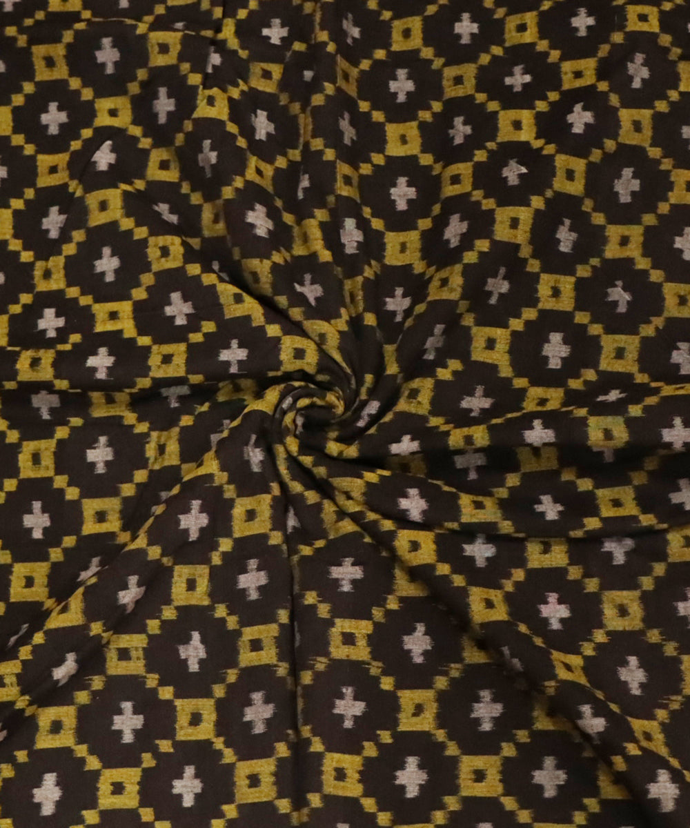 Black yellow &amp; gray cotton handloom sambalpuri fabric